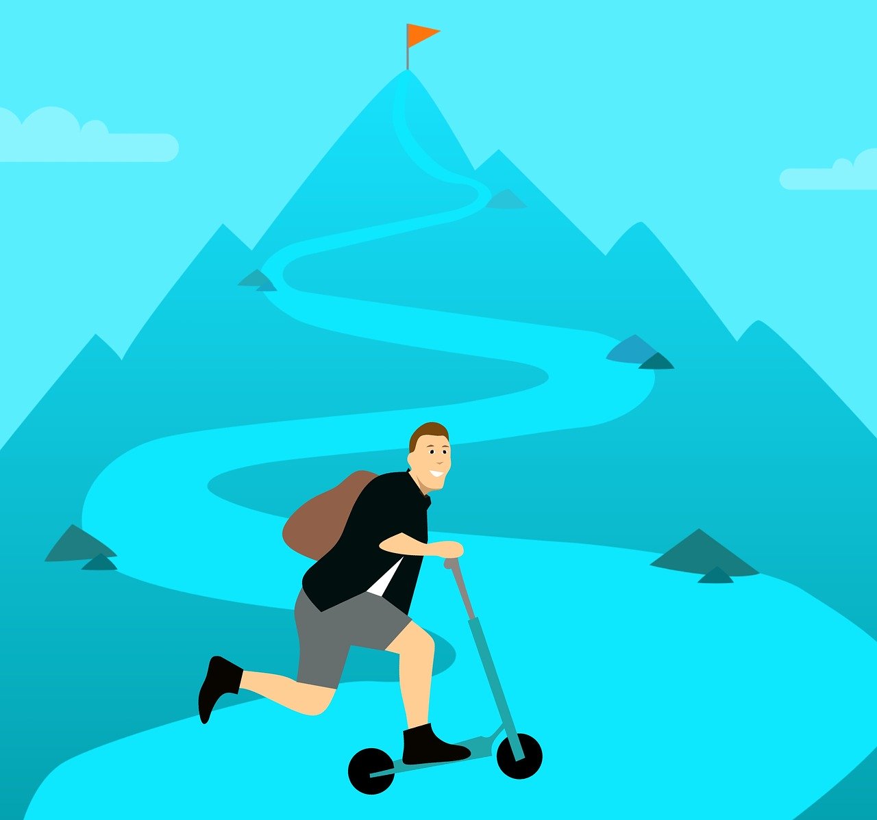 a man on a scooter